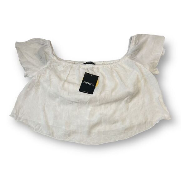 Forever 21 White Crop Top Size Medium - Picture 4 of 5